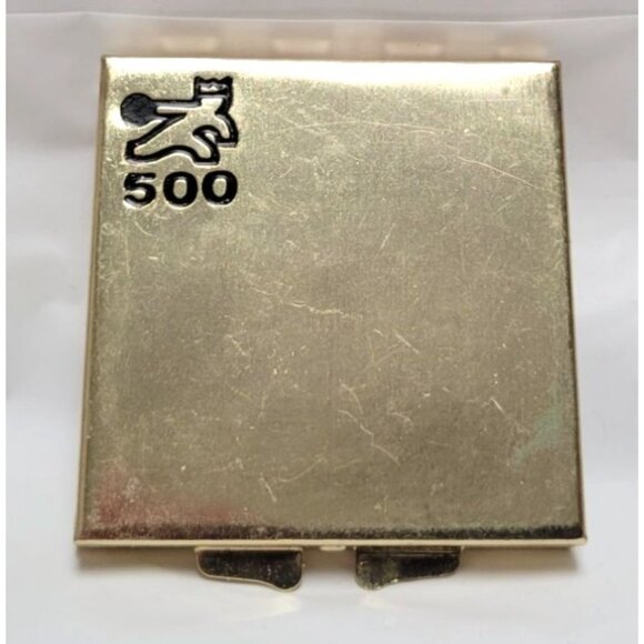 Vintage 1970s Brunswick Bowling 500 Series Gold Tone Metal Compact Mirror-Lot B - Picture 2 of 9